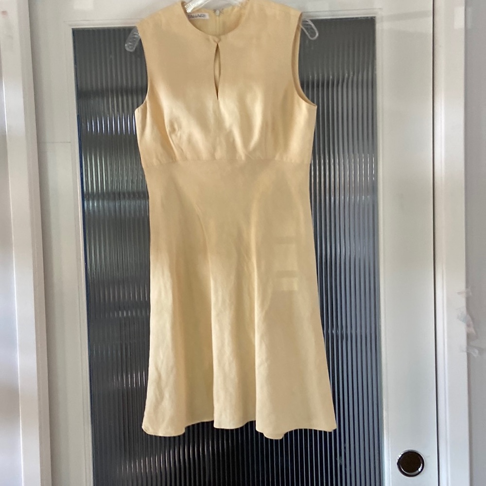 Tahari sleeveless A-line cotton/ linen summer dress
